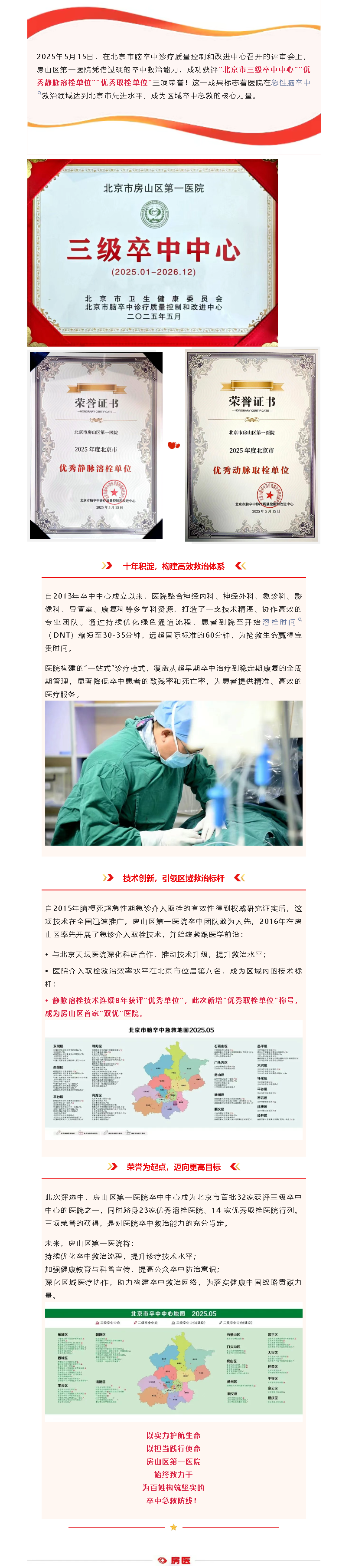 房山区第一医院荣获北京市卒中救治三项殊荣！(图1)