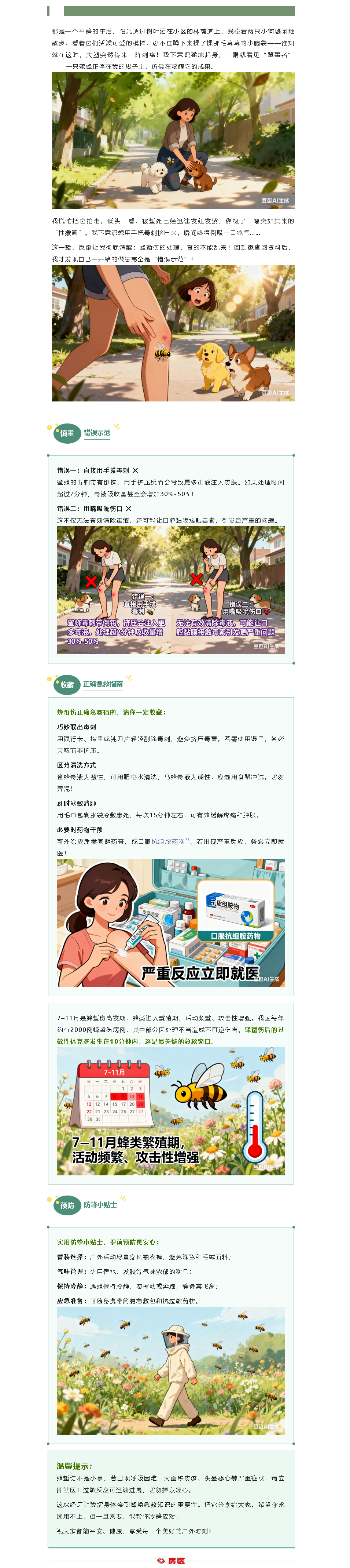 蜂蜇之后，我的错误操作你可能也正在做(图1)